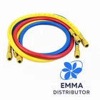 HVAC Refrigerant Charging Hose Set 3-Piece Red Blue Yellow 1/4" SAE AC Manifold Gauge Hoses